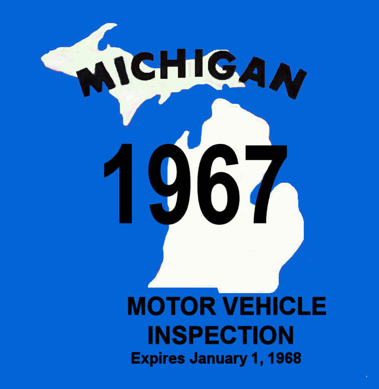 Modal Additional Images for 1967 Michigan INSPECTION sticker